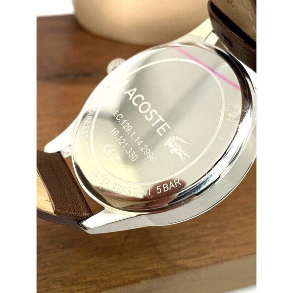 Lacoste Men's Watch 2011046 Vienna Quartz Blue Dial Brown Leather Band 4… - Picture 6 of 13